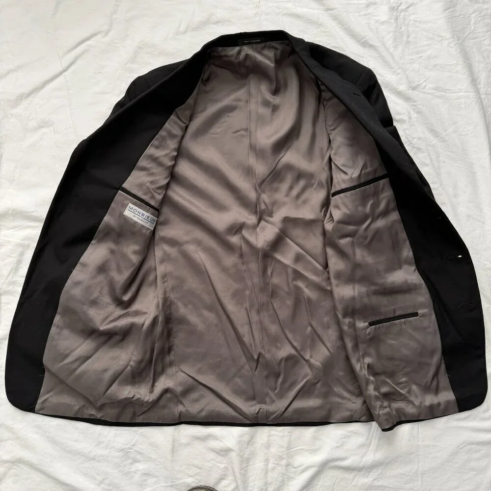GIVENCHY Wool Jacket Black 40R Rare Vintage 80s